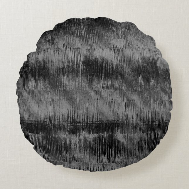 Black Velvet Tie-Dye Cushion Rond Kussen (Voorkant)