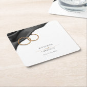 Black Velvet Wedding Coaster Kartonnen Onderzetters (Schuin)