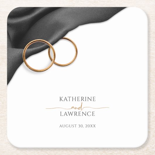 Black Velvet Wedding Coaster Kartonnen Onderzetters (Voorkant)