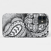 Black Velvet White Damask Dreamweaver Mandala Art Case-Mate iPhone Case (Achterkant (horizontaal))