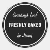 Black | vers gebakken door ronde sticker (Voorkant)