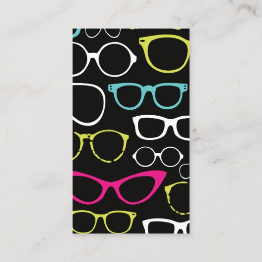 Black Vertical Eye Doctor Optometrist-bril Visitekaartje (Achterkant)