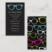 Black Vertical Eye Doctor Optometrist-bril Visitekaartje (Voorkant / Achterkant)