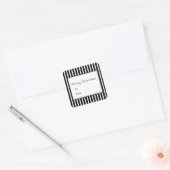 Black Vertical Festive Stripes Holiday Vierkante Sticker (Envelop)