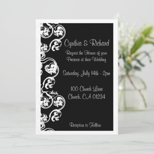 Black Victoriaans Weddenschap-kaarten Kaart (Staand voorkant)