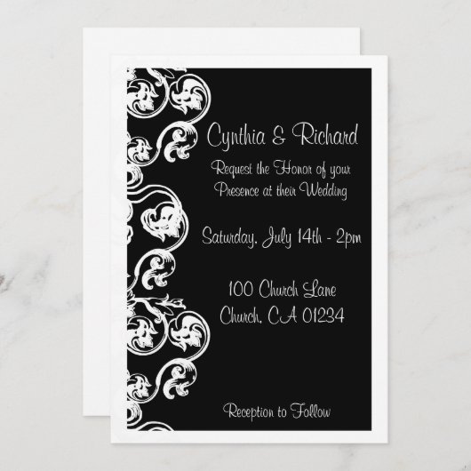 Black Victoriaans Weddenschap-kaarten Kaart (Voorkant / Achterkant)