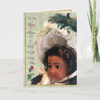 Black Victorian Doll Card for Mom Kaart