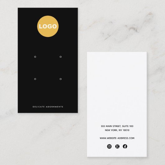 Black Vier 4-holepige Logo voor schermhouder met z Visitekaartje (Voorkant / Achterkant)