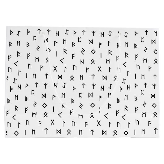 Black Viking draait op witte achtergrond Groot Cadeauzakje (Achterkant)