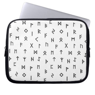 Black Viking draait op witte achtergrond Laptop Sleeve