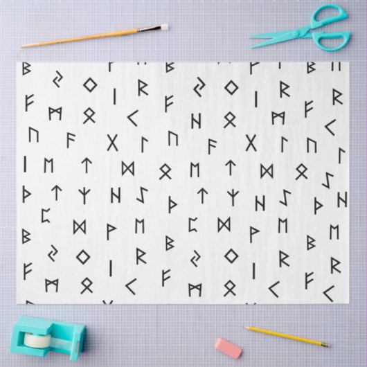 Black Viking draait op witte achtergrond Tissuepapier (Craft)