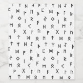 Black Viking draait Pattern White Terug Wijn Etiket (Enkel label)