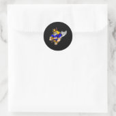 Black Viking Praying Ronde Sticker (Tas)