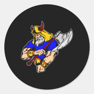 Black Viking Praying Ronde Sticker