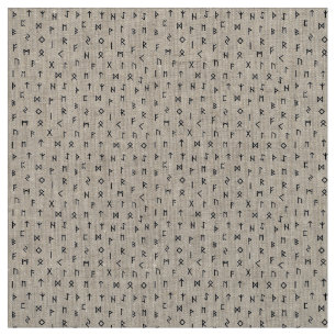 Black Viking runt Pattern White Grey Background Stof