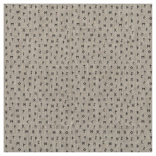 Black Viking runt Pattern White Grey Background Stof (Swatch)