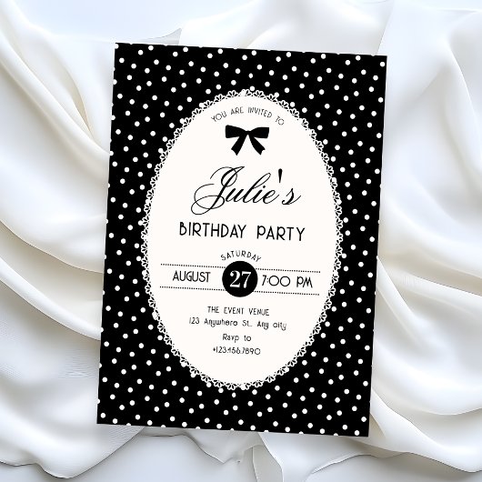 Black vintage birthday kaart