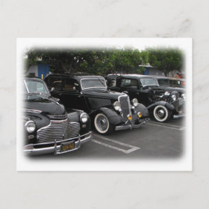 Black Vintage Cars Briefkaart! Briefkaart