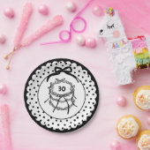 Black Vintage Coquette Bow Cake Papieren Bordje (Feest)