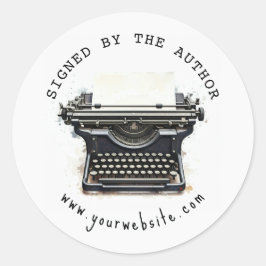 Black vintage Typewriter Signed by the author Ronde Sticker