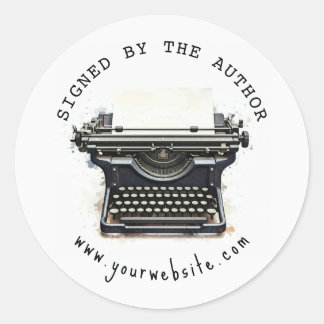 Black vintage Typewriter Signed by the author  Ronde Sticker