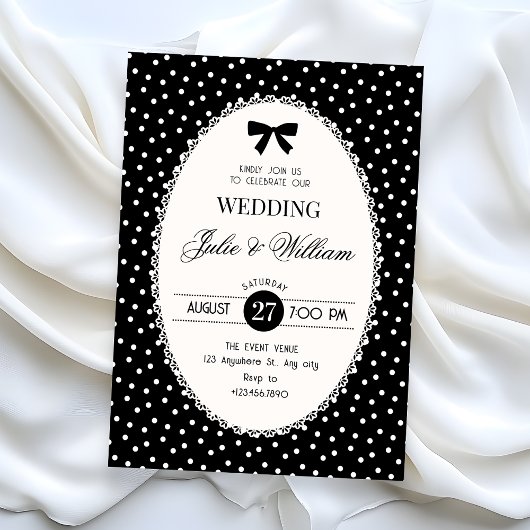 Black vintage wedding kaart
