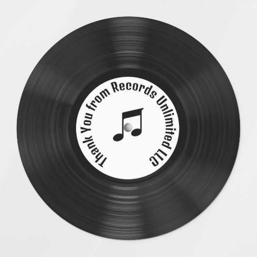 Black Vinyl LP Records Dank u wel Labels (Design 1)