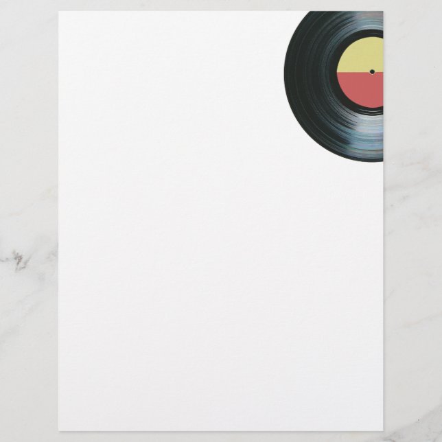 Black Vinyl Music Record Label 2 Letterhead (Voorkant)