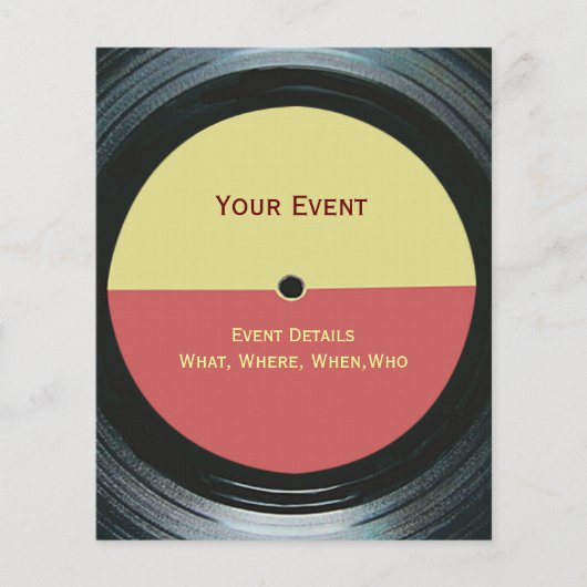 Black Vinyl Music Record Label Event Flyer (Voorkant)