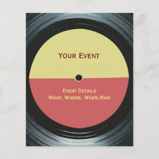 Black Vinyl Music Record Label Event Flyer