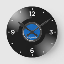 Black Vinyl Music Record Monogram Wall klok