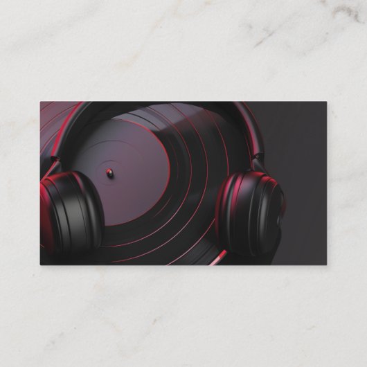 Black Vinyl Record DJ Party Muziek Deejay DJ's Visitekaartje (Achterkant)