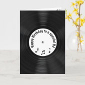 Black Vinyl Record voor DJ's Verjaardag Kaart (Gele Bloem)