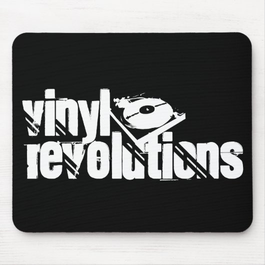Black Vinyl Revolutions Mousepad Muismat (Voorkant)