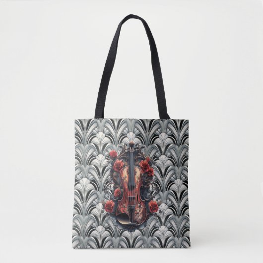 Black Violin in Art Deco GMajor \Schoudertas Tote Bag (Voorkant)