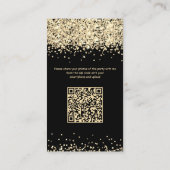 Black VIP Birthday Invitation QR Code Photo Share Informatiekaartje (Achterkant)