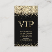 Black VIP Birthday Invitation QR Code Photo Share Informatiekaartje (Voorkant)