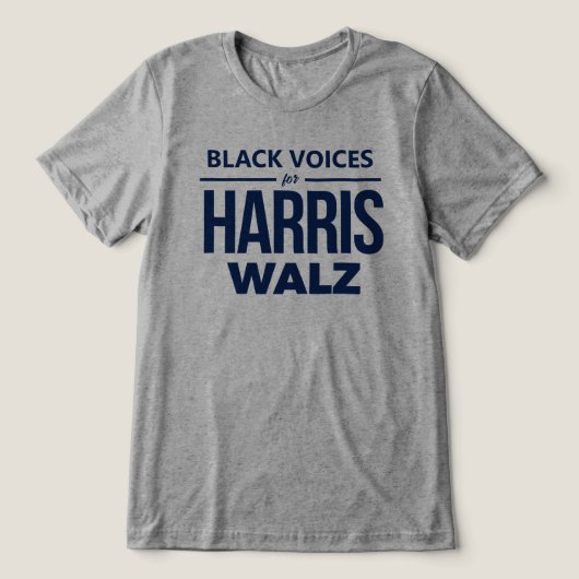 Black Voices voor Harris Walz Tri-Blend Shirt (Design voorkant)