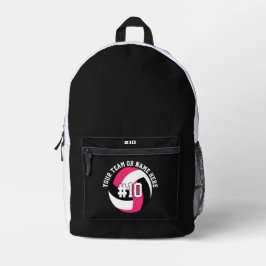 Black Volleyball Backpack Player Team Teen Girls Bedrukte Rugzak