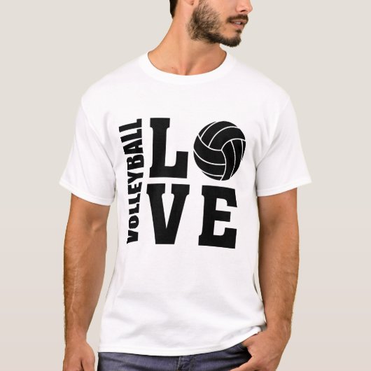 Black Volleyball Love T-shirt (Voorkant)