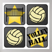 Black Volleyball Poster (Voorkant)