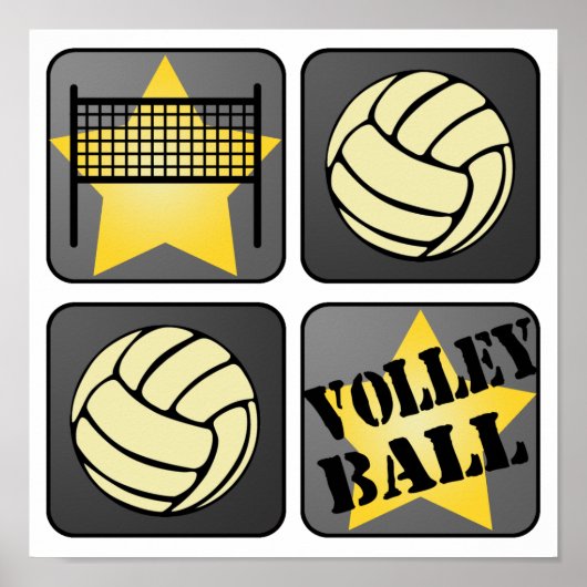 Black Volleyball Poster (Voorkant)