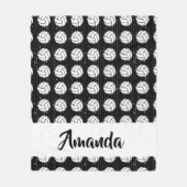 Black Volleyball Wood Floor Pattered Fleece Deken (Voorkant)