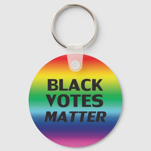 "Black Vootes Matter" pride lgbtq lgbt regenboog Sleutelhanger (Voorkant)