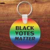 "Black Vootes Matter" pride lgbtq lgbt regenboog Sleutelhanger (Voorkant)