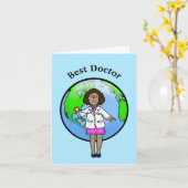 Black Vrouw Doctor Wenskaart Kaart (Gele Bloem)
