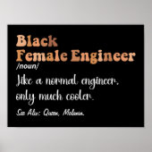 Black Vrouw Engineer Definition Funny Women Poster (Voorkant)