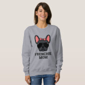 Black Vrouw French Bulldog Frenchie Dog mama Trui (Voorkant volledig)