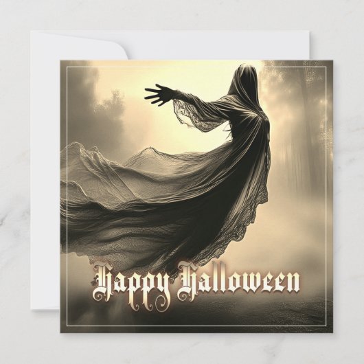 Black Vrouw Ghost in Hellscape - Halloween (Voorkant)