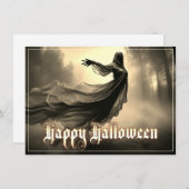 Black Vrouw Ghost in Hellscape - Halloween (Voorkant / Achterkant)